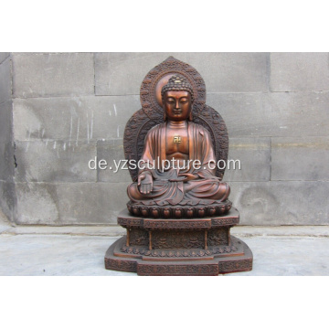Große Messing chinesische sitzende Buddha-Statue